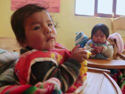 CU R/F Shot of kids at School in Potosi Mountains / Potosi, Bolivia Stock Footage