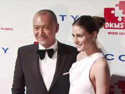 Joe Zee and Olivia Palermo at the DKMS' 4th Annual Gala: Linked Against Leukemia - Arrivals at New York NY. (Footage by WireImage Video/GettyImages) Stock Footage