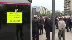 CLEAN : Taxi drivers protest against Macron in Marseille News Clip