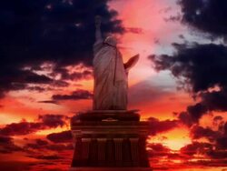 Statue Of Liberty Sun Set Stock Footage