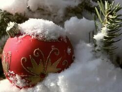 Christmas ball in the snow Stock Footage