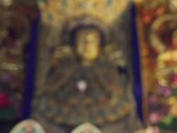 R/F Buddha statue in chinese temple/xian,shaanxi,china Stock Footage