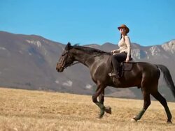 HD: Country Woman Enjoy Horseback Riding Stock Footage