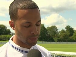 INTERVIEW - Mervin Humes on Kylie Minogue recommending Rochelle Humes for 'The Voice' at Soccer Aid Training Stock Footage