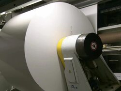 MS Shot of offset printing machine / Frankfurt, Hesse, Germany Stock Footage