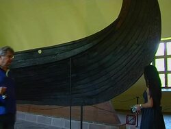 Pan Left Shot Viking Museum Eastern Norway Oslo Norway Stock Footage