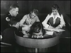 Teenager takes eye test Stock Footage