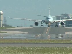 Airbus A330 Airplane Taxi towards camera Stock Footage
