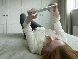 Tablet bed rolling    LI CM Stock Footage