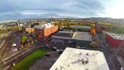 Aerial Portland NW Industrial Stock Footage