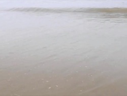 North Sea beach, early morning, waves close-up, two shots Stock Footage