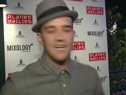 INTERVIEW: Mark Ballas on Emmy for Tom Bergeron at Joey Fatone And Kym Johnson Host After Party For Premiere Of Dancing With The Stars At Mixology 101 on 9/24/12 in Los Angeles, CA. Stock Footage