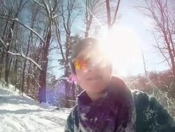 Portrait of a young man in the snow. - Slow Motion - Model Released - HD Stock Footage
