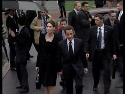 French president arrives at Columbia University for speech News Clip
