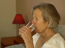 Senior Woman Takes Medicine Stock Footage