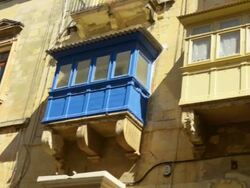 Balconies in Valetta capital city of Malta Stock Footage