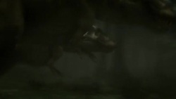 Dinosaurs attack and kill each other. Stock Footage