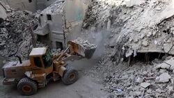 Footage of the aftermath of an airstrike in Aleppo News Clip