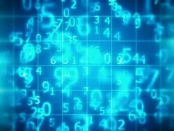 Fly throught the numbers Stock Footage