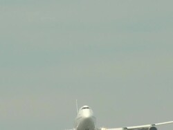 Boeing 747 Jumbo Airplane just Before Landing Stock Footage