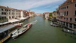 Time Lapse of water transportation at Grand Canal, Venice Stock Footage