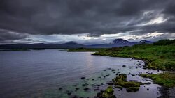 Midnight Sun at Thingvellir, Iceland - Time Lapse Stock Footage