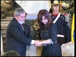 President Lula visits, meets President Kirchner News Clip