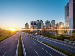 Futuristic green city timelapse Stock Footage