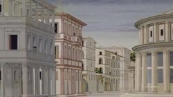 Luciano Laurana - View of an Ideal City, or The City of God Stock Footage