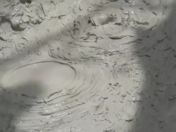 Clay volcanic boobles Stock Footage