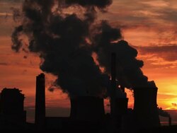 HD Coal Power Plant in the Backlight Stock Footage