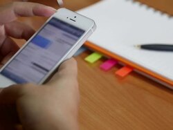 Dolly: Businesswoman using Smart mobile phone Stock Footage