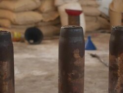 Ingredients for bombs at rebels weapons factory News Clip