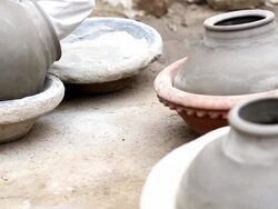 Potter Shaping a Pot at his Home Stock Footage
