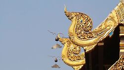 Moving of Buddhist Temple Bell Stock Footage