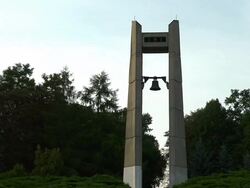 CU of monument in the Cytadela Park Stock Footage
