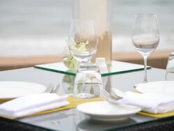 Dinner set on the table Stock Footage