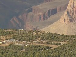 WS AERIAL View of grand canyon area with wooded area and highway / Arizona, United States Stock Footage