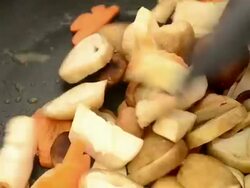 Stir fried mushroom Stock Footage