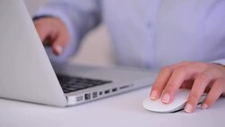 Using computer Stock Footage