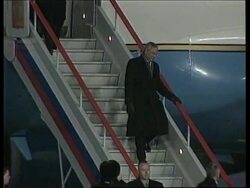 Powell arrives in Moscow and lays wreath for terrorist attack News Clip