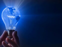 Spinning globe in light bulb (loopable) Stock Footage