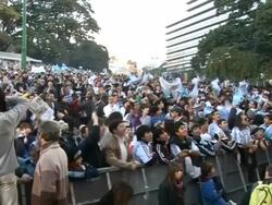 CLEAN: Fans watch the game between Argentina and Greece  Stock Footage