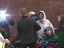 EVENT CAPSULE REPORTER/CHYRON: Salmon Fishing In The Yemen European Premiere Stock Footage