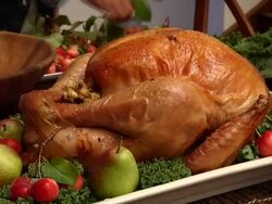Roast Turkey Preparation Stock Footage