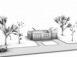 Growing house and trees (NTSC/PAL) Stock Footage