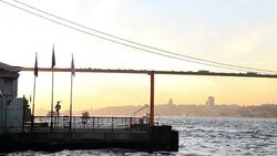 HD:Sunset in Istanbul, Bosphorus bridge, Turkey Stock Footage