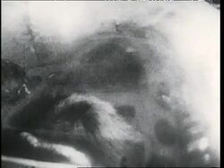 A chimpanzee looks out of a space capsule as he travels through space. News Clip