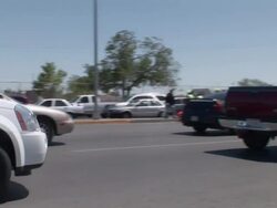 April 9 2009 MS PAN ZI Mexican Soldiers pulling cars over at Mexican and US border, Juarez, Chihuahua, Mexico, AUDIO Stock Footage
