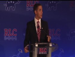 A Barack Obama impersonator was ushered off the stage at a GOP forum after he mocked Republican presidential hopefuls and joked about President Barack Obama's biracial roots to a room full of conservative activists. News Clip